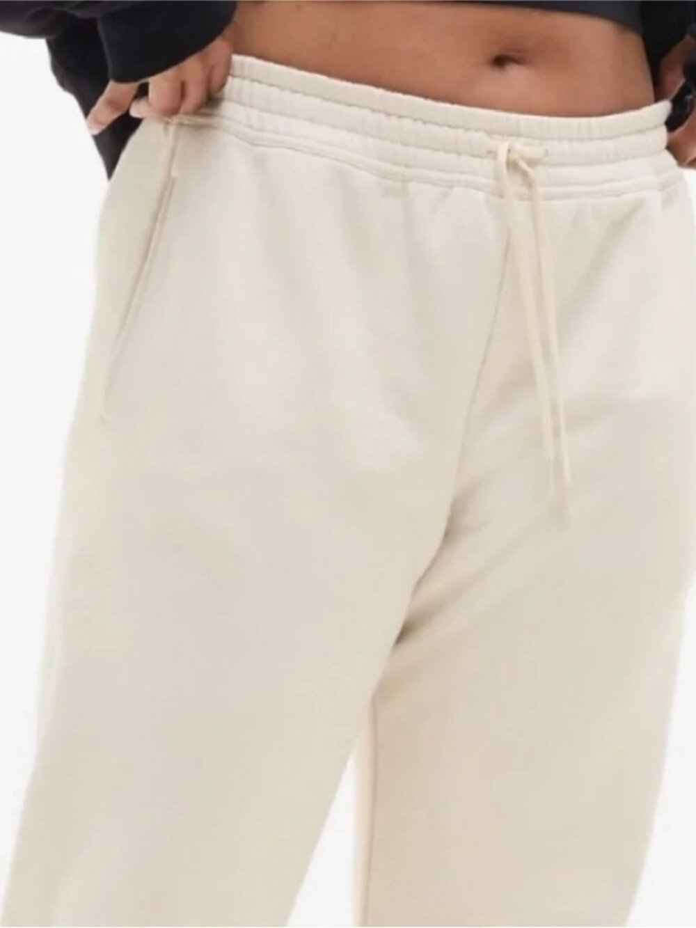 NWT Athleta Cream Easy Fleece Jogger Sweatpants Large - Picture 5 of 14
